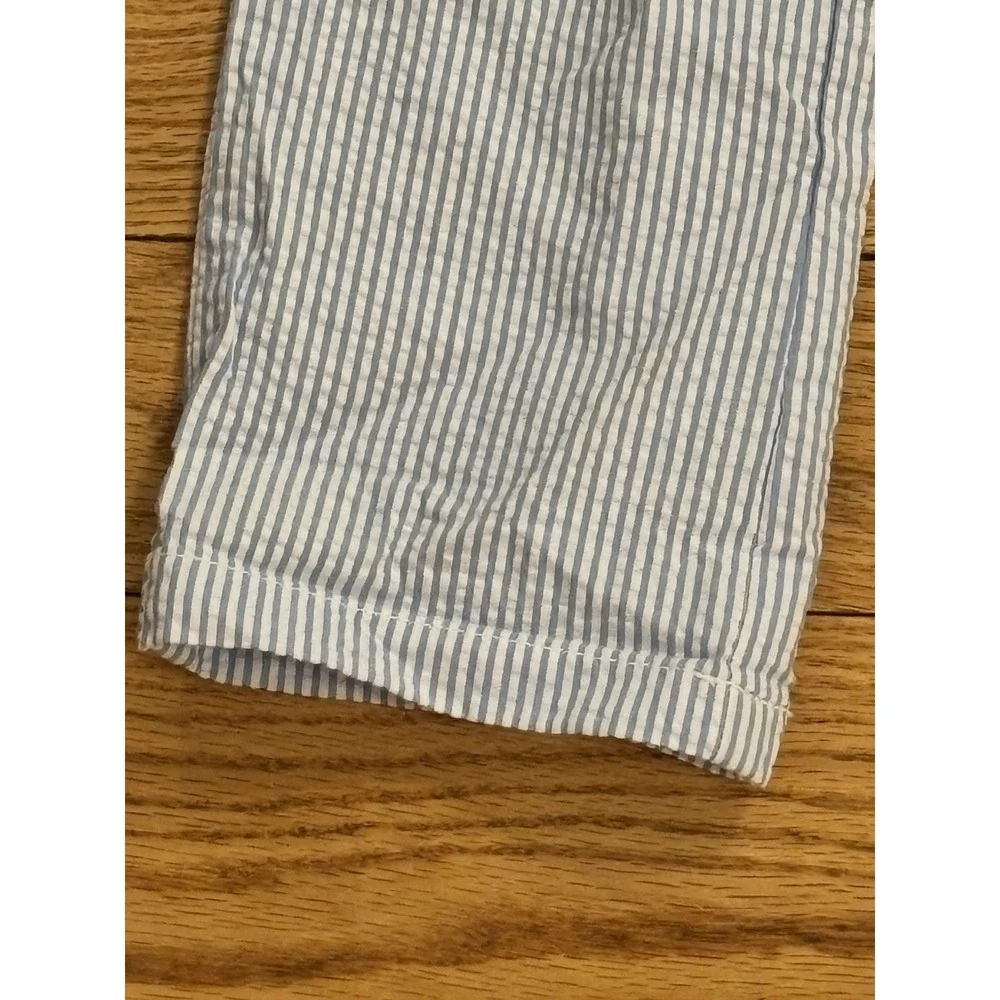 Janie and Jack Striped Seersucker‎ Pants Boys Size 8 Blue & White 100% Cotton